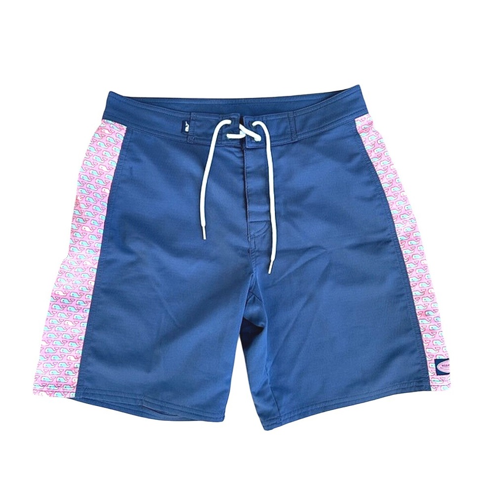 Vineyard‎ Vines Mens Navy Blue Pink Printed Chappy Swim Trunks Board Shorts 38